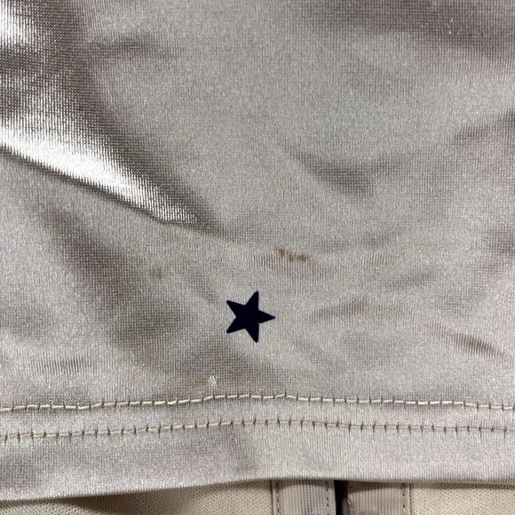 Blue Blush Top womens Large Satin corset Beige Crop Puff short Sleeve sweetheart - Picture 8 of 13